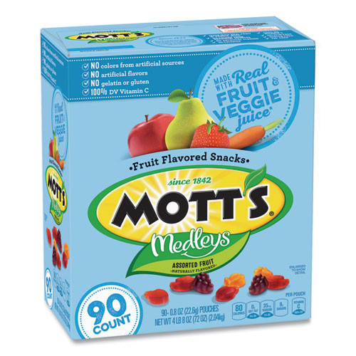 Mott's Medleys Fruit Snacks, 0.8 Oz Pouch, 90 Pouches/box